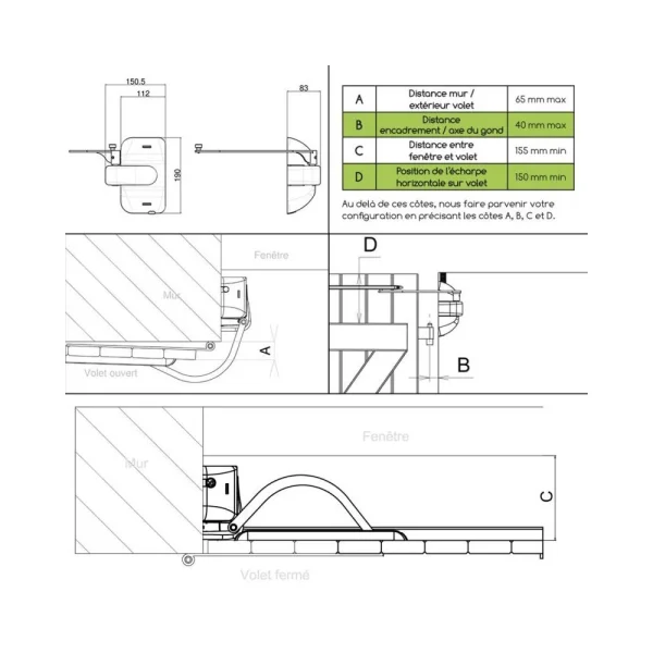 Slid’Up By Mantion Motorisation Volet 1 Battant Droit BRA-VO Radio 230V mode tendance 5