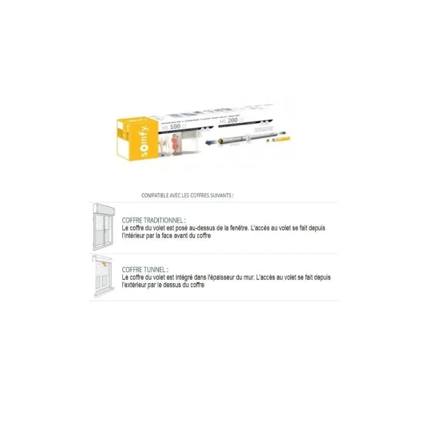 styles dernier cri Somfy Axe Motorisé / Kit De Motorisation Filaire MS 200 Pour Volet Roulant … 1